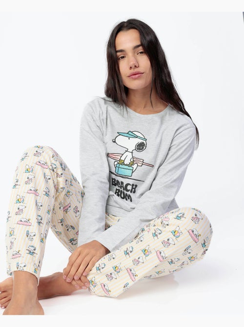 PEANUTS Pijama Manga Larga Summer Break para Mujer - Kiabi PEANUTS Pijama Manga Larga Summer Break para Mujer - Kiabi