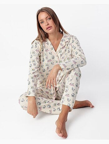 PEANUTS Pijama Manga Larga Summer Break para Mujer