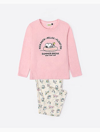 PEANUTS Pijama Manga Larga Summer Break para Niña