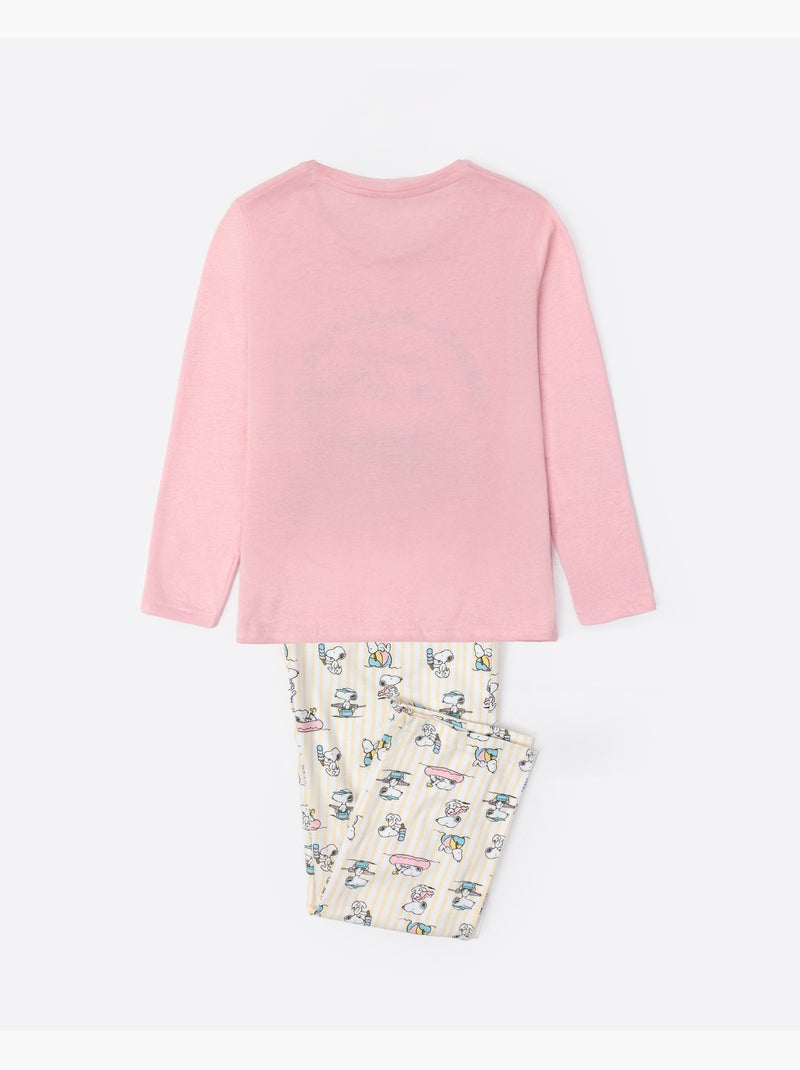 PEANUTS Pijama Manga Larga Summer Break para Niña Rosa - Kiabi