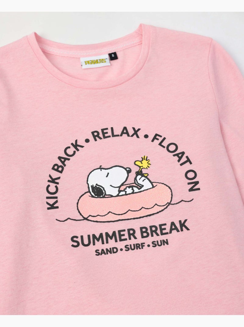 PEANUTS Pijama Manga Larga Summer Break para Niña Rosa - Kiabi