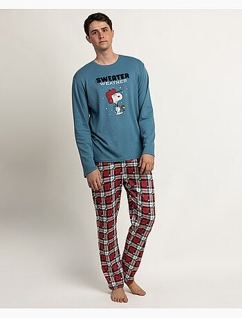 PEANUTS Pijama Manga Larga Sweather Weather para Hombre