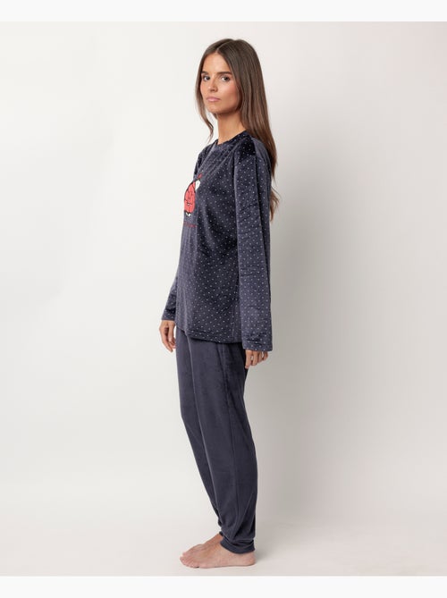 PEANUTS Pijama Manga Larga Terciopelo Let It Snow para Mujer - Kiabi PEANUTS Pijama Manga Larga Terciopelo Let It Snow para Mujer - Kiabi