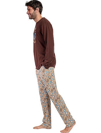PEANUTS Pijama Manga Larga Varsity Squad para Hombre