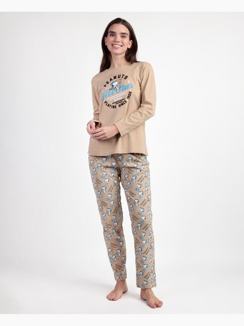 PEANUTS Pijama Manga Larga Varsity Squad para Mujer - Kiabi PEANUTS Pijama Manga Larga Varsity Squad para Mujer - Kiabi