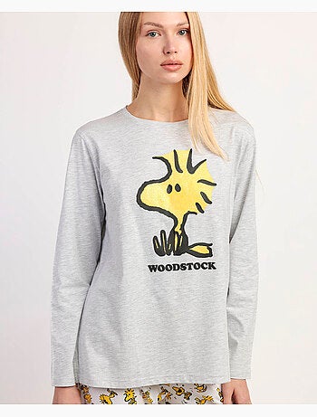 PEANUTS Pijama Manga Larga Woodstock para Mujer
