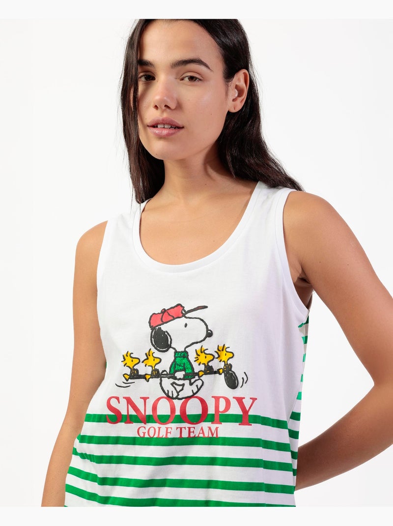 PEANUTS Pijama Sin mangas Golf Team para Mujer Verde - Kiabi