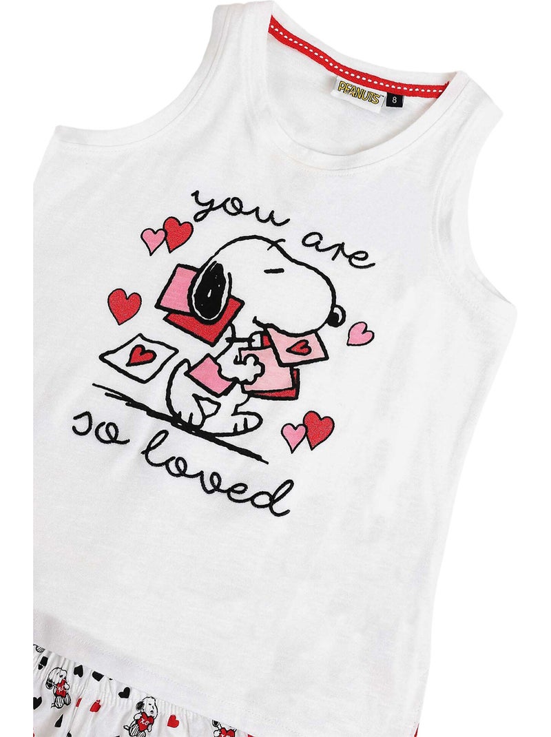 PEANUTS Pijama Sin Mangas In My Heart para Niña Blanco - Kiabi