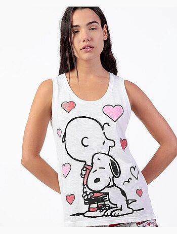 PEANUTS Pijama Sin mangas Love Valentines para Mujer