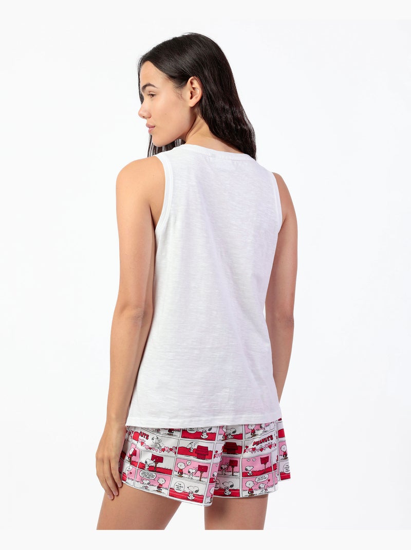 PEANUTS Pijama Sin mangas Love Valentines para Mujer Blanco - Kiabi