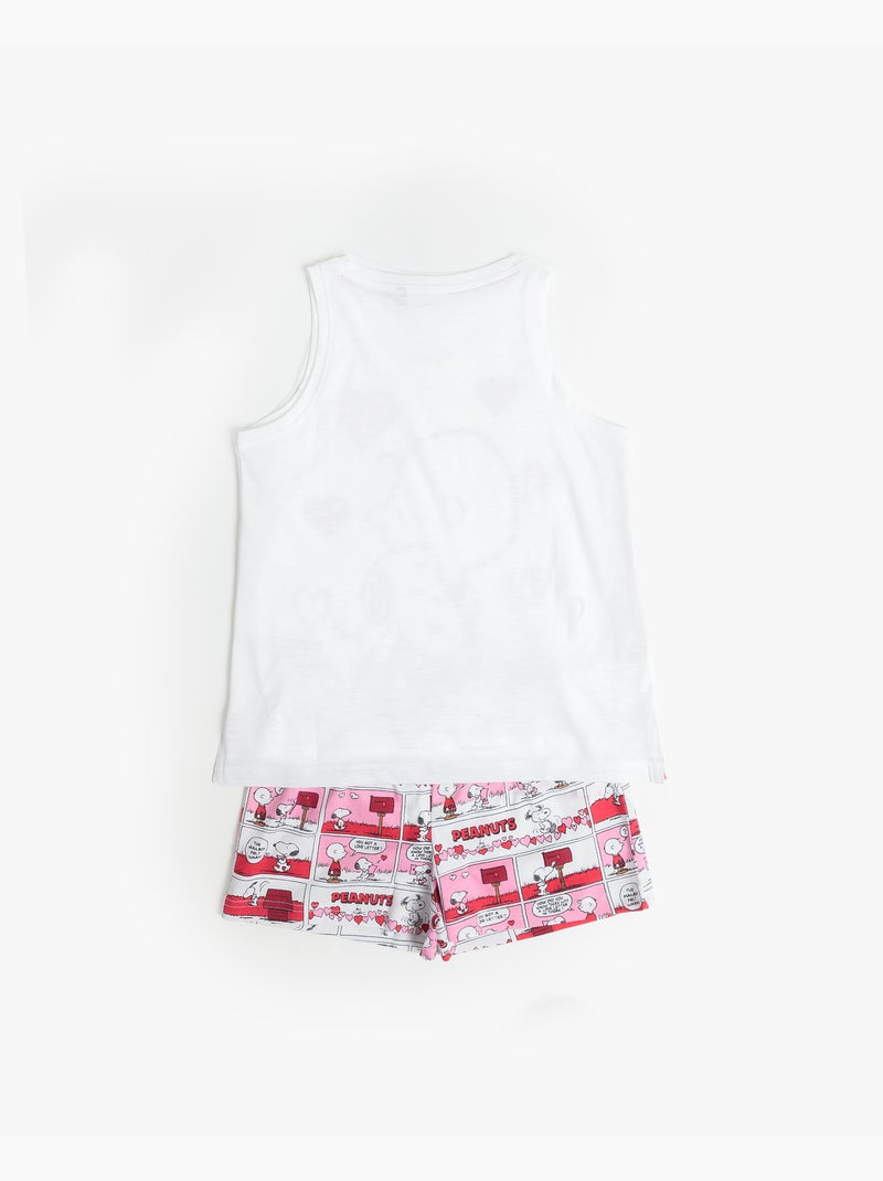 PEANUTS Pijama Sin mangas Love Valentines para Niña Blanco - Kiabi