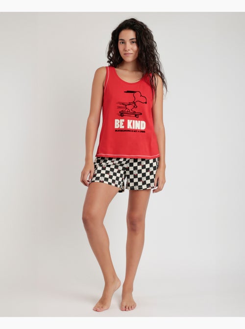 PEANUTS Pijama Sin Mangas Skate Is Not A Crime para Mujer - Kiabi PEANUTS Pijama Sin Mangas Skate Is Not A Crime para Mujer - Kiabi