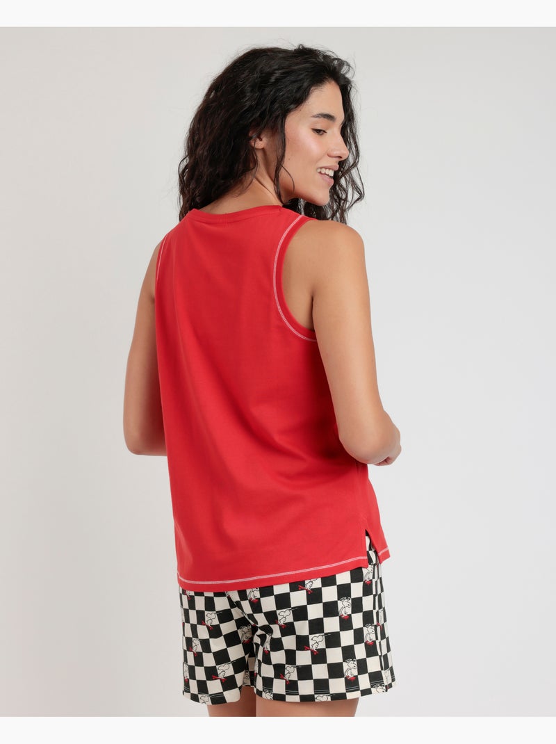 PEANUTS Pijama Sin Mangas Skate Is Not A Crime para Mujer Rojo - Kiabi