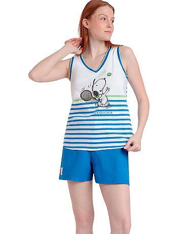 PEANUTS Pijama Sin Mangas Tennis Club para Mujer