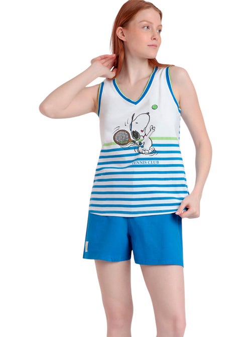 PEANUTS Pijama Sin Mangas Tennis Club para Mujer - Kiabi PEANUTS Pijama Sin Mangas Tennis Club para Mujer - Kiabi