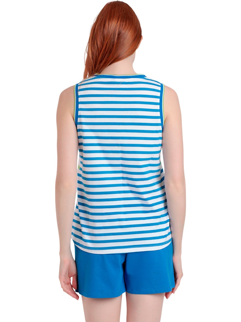 PEANUTS Pijama Sin Mangas Tennis Club para Mujer Azul - Kiabi