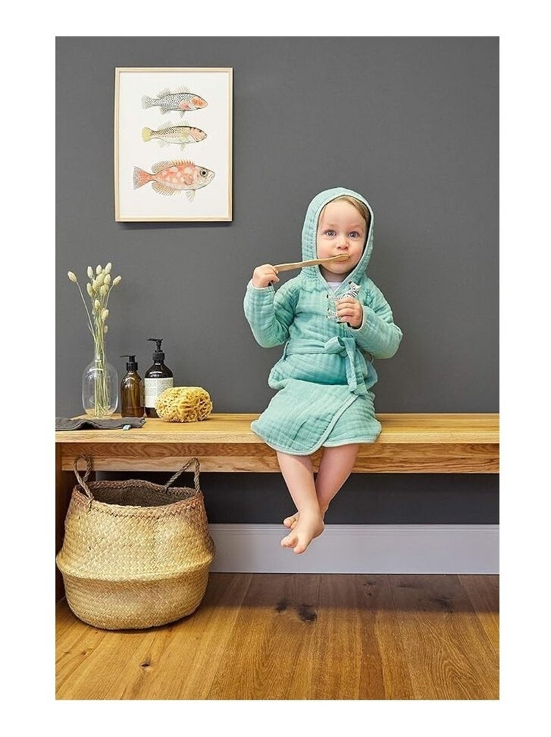 Peignoir enfant de Gasa de Algodón PROMO LINGE Verde salvia - Kiabi