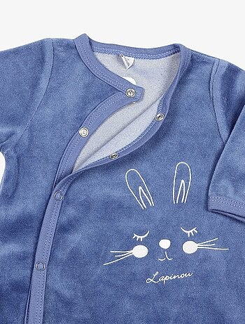 Pelele apertura delantera de terciopelo