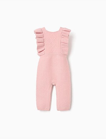 Pelele Cardado con Tirantes Rosa Claro