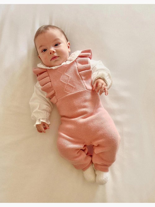 Pelele Cardado con Tirantes Rosa Claro - Kiabi