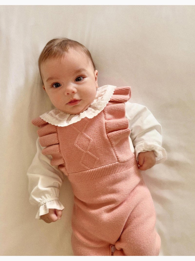 Pelele Cardado con Tirantes Rosa Claro Rosa claro - Kiabi
