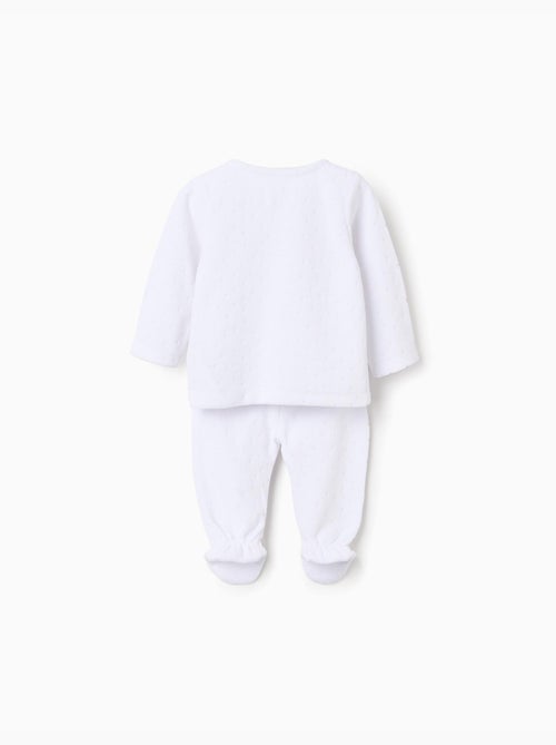 Pelele Cardado Confortable Blanco - Kiabi