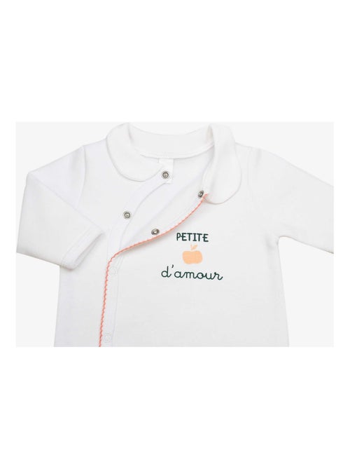 Pelele con apertura delantera de terciopelo - Kiabi