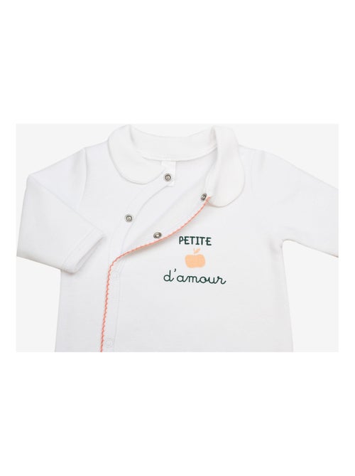 Pelele con apertura delantera de terciopelo - Kiabi