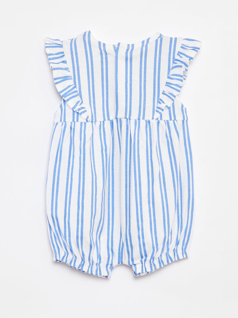 Pelele con volantes y bolsillos Blanco - Kiabi