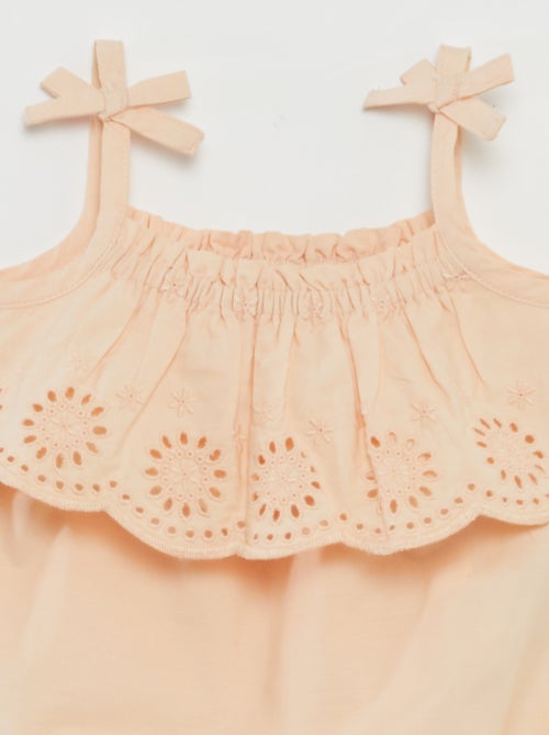 Pelele corto con bordado inglés - Kiabi