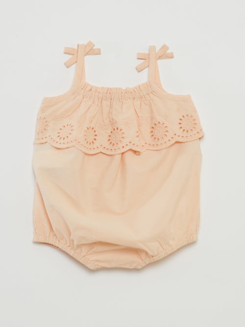 Pelele corto con bordado inglés - Kiabi