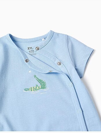 Pelele corto de algodón con estampado de cocodrilo