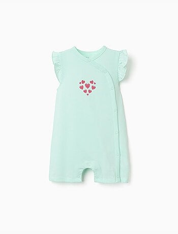 Pelele corto de algodón con estampado de corazones