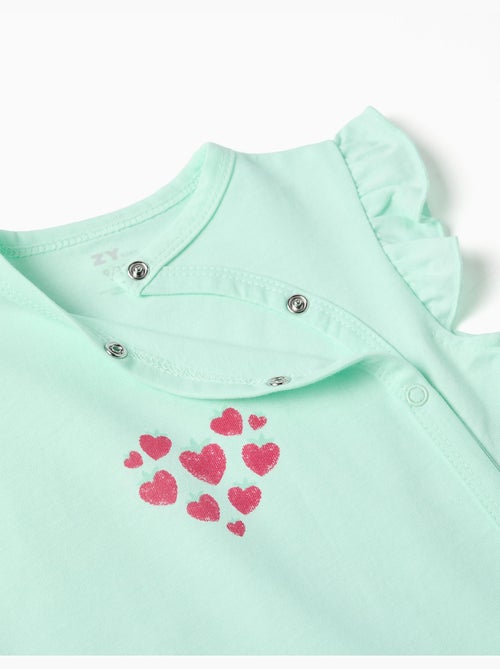 Pelele corto de algodón con estampado de corazones - Kiabi Pelele corto de algodón con estampado de corazones - Kiabi