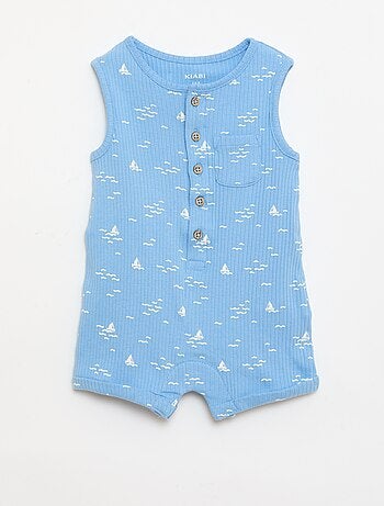 Pelele corto de punto acanalado