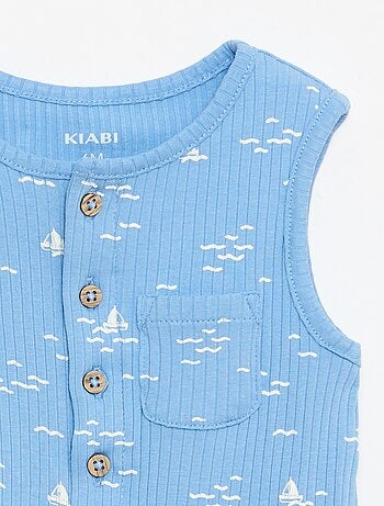 Pelele corto de punto acanalado