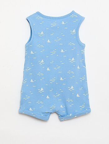 Pelele corto de punto acanalado