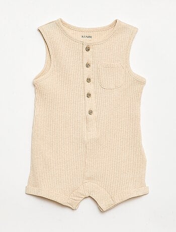 Pelele corto de punto acanalado