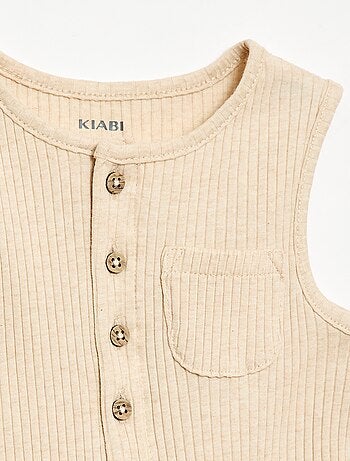 Pelele corto de punto acanalado