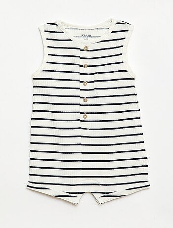 Pelele corto de punto acanalado