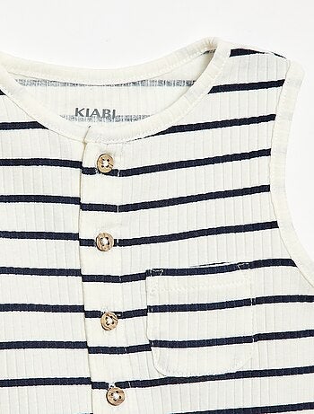 Pelele corto de punto acanalado