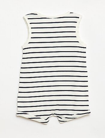 Pelele corto de punto acanalado