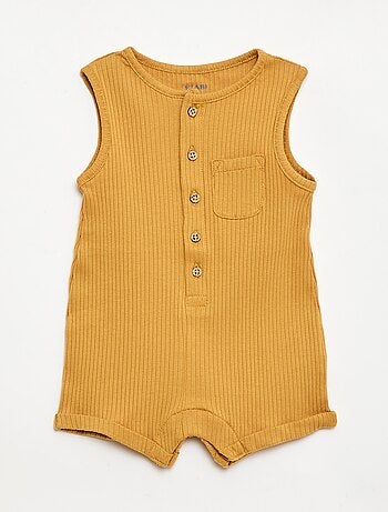 Pelele corto de punto acanalado