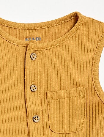 Pelele corto de punto acanalado