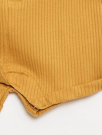 Pelele corto de punto acanalado