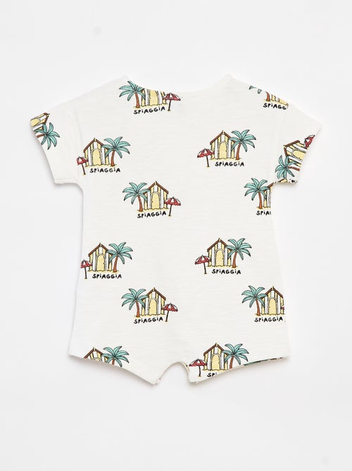 Pelele corto de tejido de chándal con motivos - Kiabi