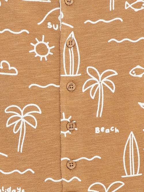 Pelele corto de tejido de chándal con motivos - Kiabi