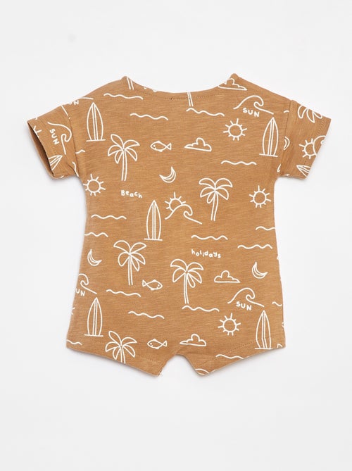 Pelele corto de tejido de chándal con motivos - Kiabi