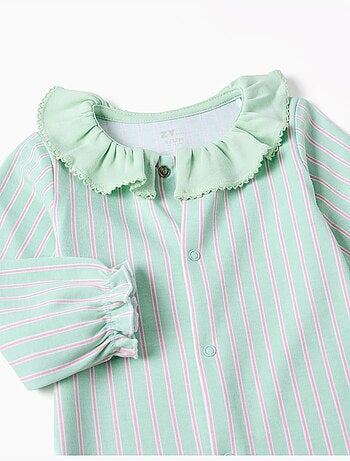 Pelele de algodón a rayas