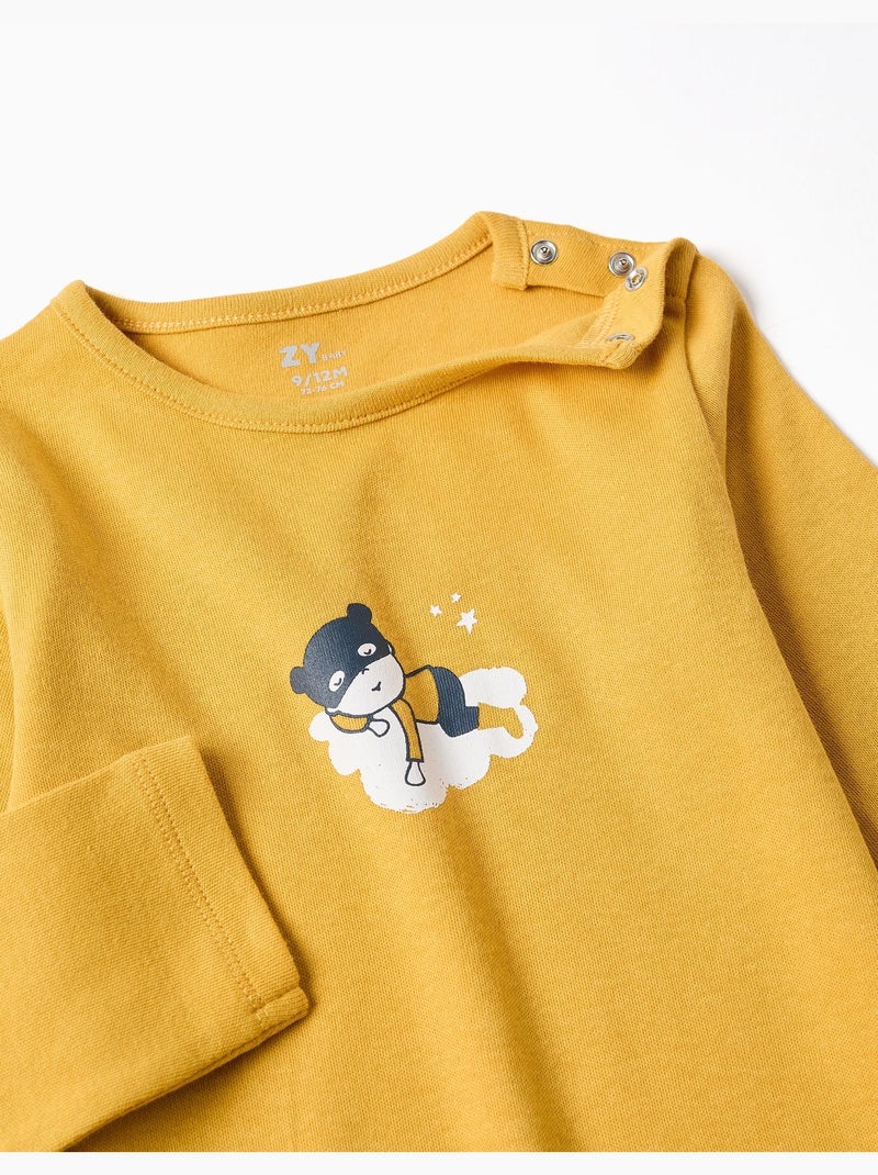 Pelele de algodón con estampado Amarillo - Kiabi